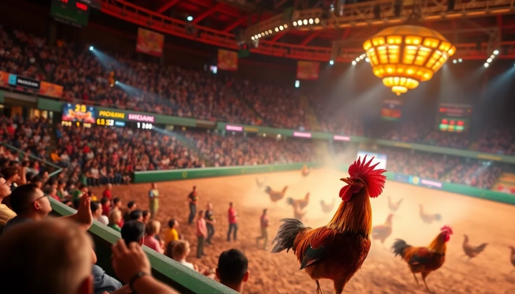 BJ38 online gaming platform showcasing vibrant cockfighting action.