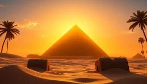 Visit https://piraminds.com/ to learn about the majestic Great Pyramid of Giza amidst a serene sunrise.
