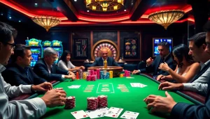 Experience thrilling gameplay at 7upbet with vibrant poker chips and quality playing cards on a luxurious casino table.