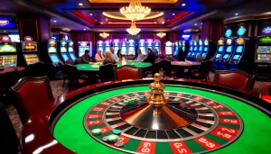 Players enjoying high-stakes action at a luxurious casino table on https://xx88.nl/ with vibrant chips and cards.