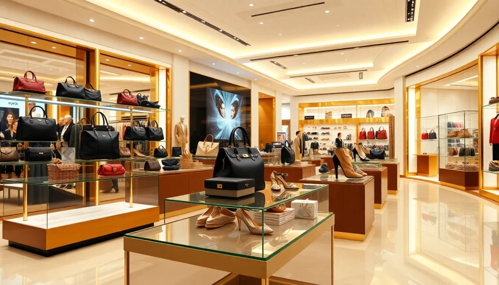 레플리카쇼핑몰에서 고급 레플리카 제품들을 화려하게 진열한 모습.