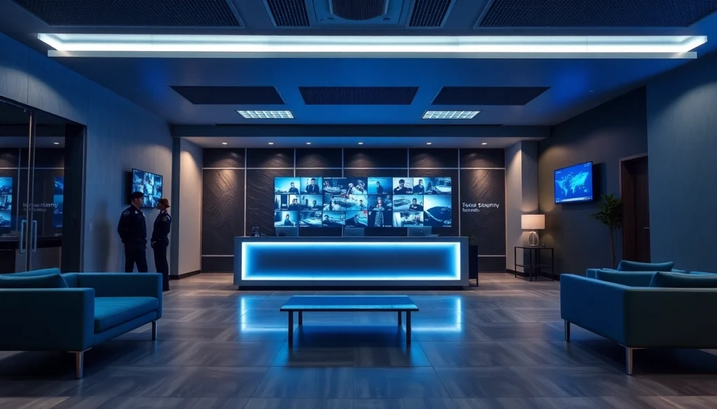 Security Company office with modern design and professional personnel.