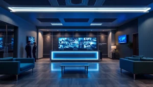 Security Company office with modern design and professional personnel.