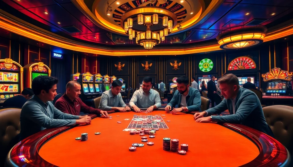 Experience exhilarating action at the onicplay poker table in a luxurious casino atmosphere.